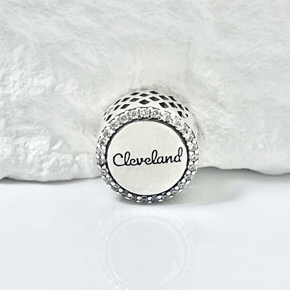 Pandora Love Cleveland Ohio Map Bead Charm S925 Silver Charm - Picture 2 of 3